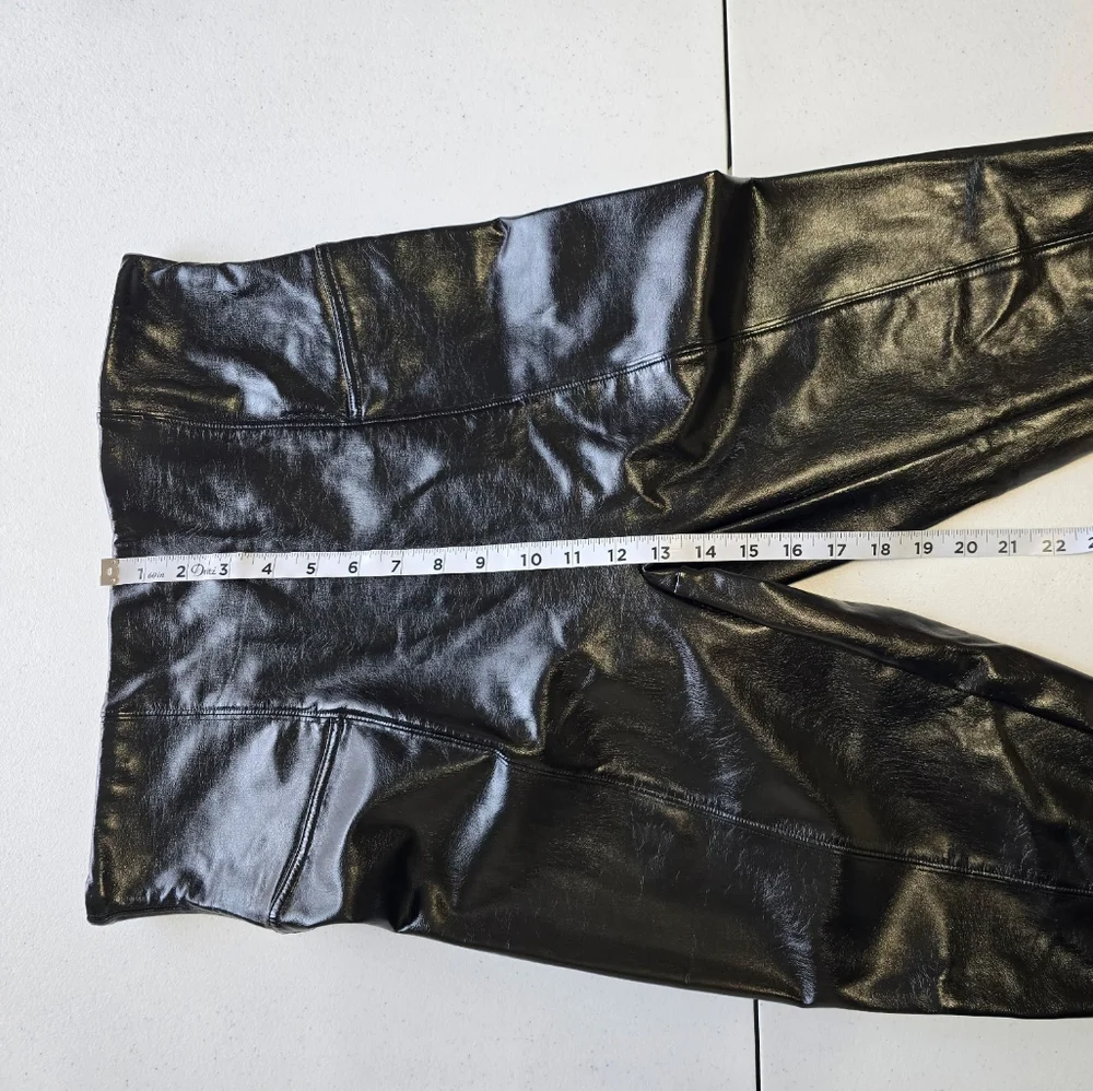 Spanx Faux Patent Leather Leggings Black Women's Size XL - Picture 8 of 11
